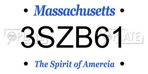 3SZB61 Massachusetts License Plate