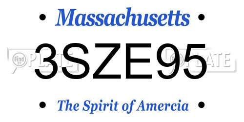 3SZE95 Massachusetts License Plate
