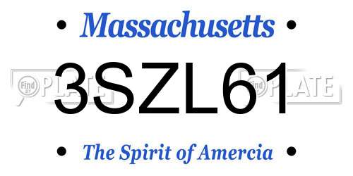 3SZL61 Massachusetts License Plate