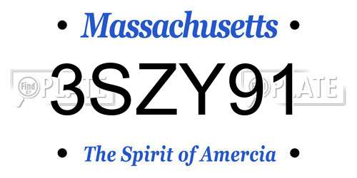 3SZY91 Massachusetts License Plate
