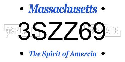 3SZZ69 Massachusetts License Plate