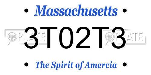 3T02T3 Massachusetts License Plate