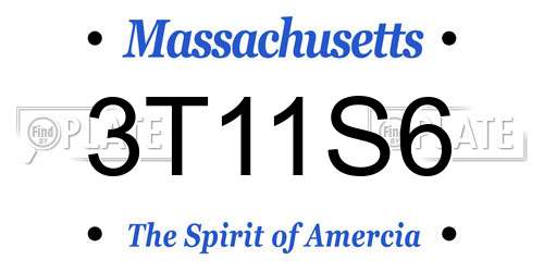 3T11S6 Massachusetts License Plate