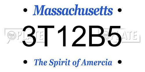 3T12B5 Massachusetts License Plate