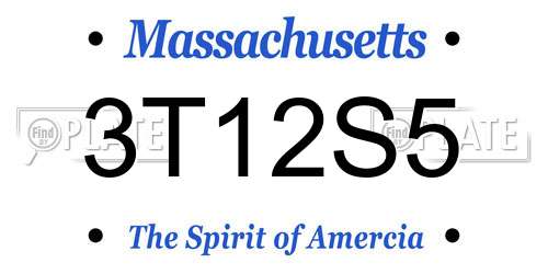 3T12S5 Massachusetts License Plate