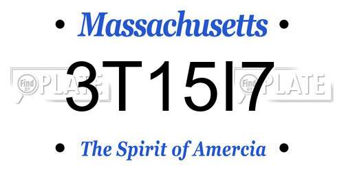 3T15I7 Massachusetts License Plate