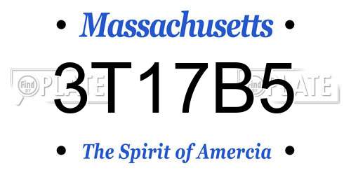 3T17B5 Massachusetts License Plate