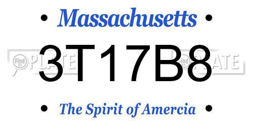 3T17B8 Massachusetts License Plate