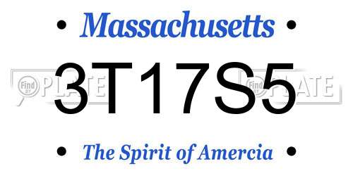 3T17S5 Massachusetts License Plate