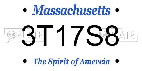 3T17S8 Massachusetts License Plate