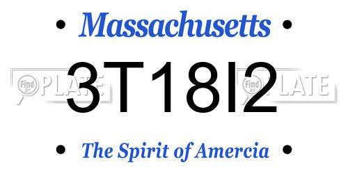 3T18I2 Massachusetts License Plate