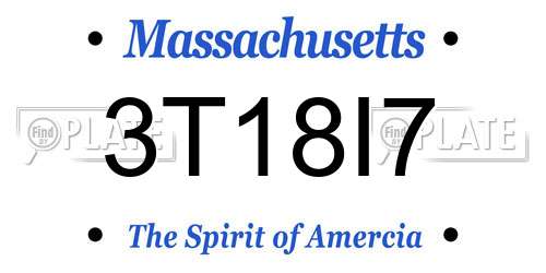 3T18I7 Massachusetts License Plate