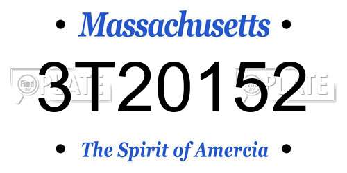 3T20152 Massachusetts License Plate