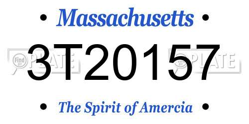 3T20157 Massachusetts License Plate