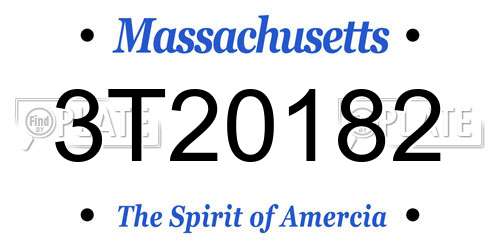 3T20182 Massachusetts License Plate