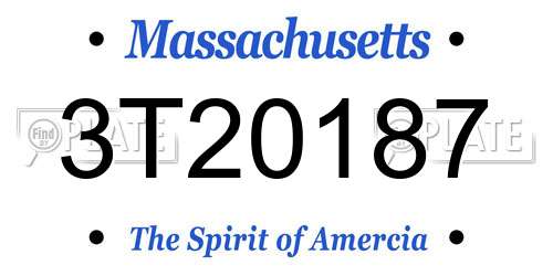 3T20187 Massachusetts License Plate
