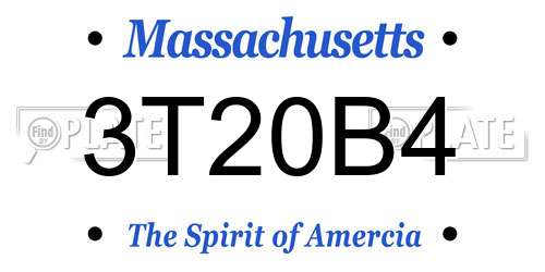 3T20B4 Massachusetts License Plate