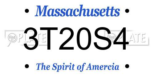 3T20S4 Massachusetts License Plate