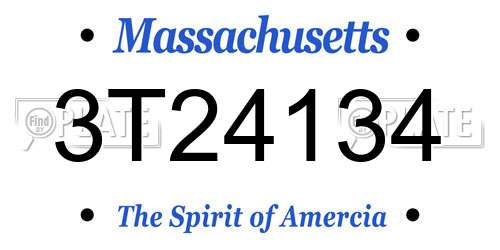 3T24134 Massachusetts License Plate