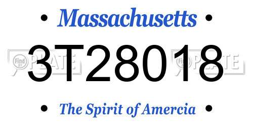 3T28018 Massachusetts License Plate