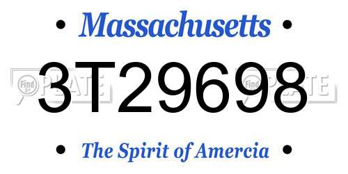 3T29698 Massachusetts License Plate