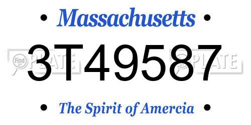 3T49587 Massachusetts License Plate
