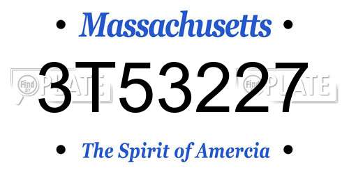 3T53227 Massachusetts License Plate