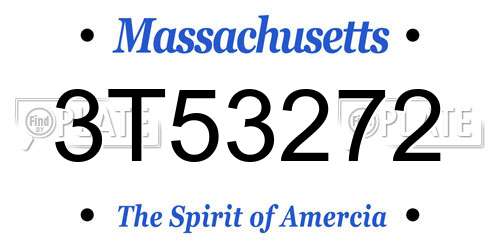 3T53272 Massachusetts License Plate