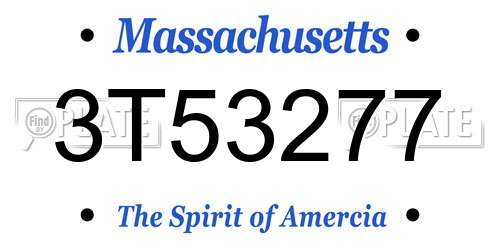 3T53277 Massachusetts License Plate