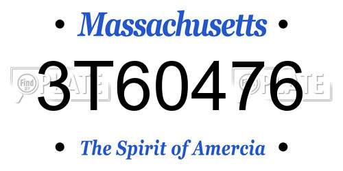3T60476 Massachusetts License Plate