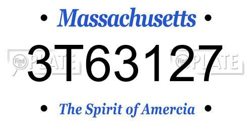 3T63127 Massachusetts License Plate