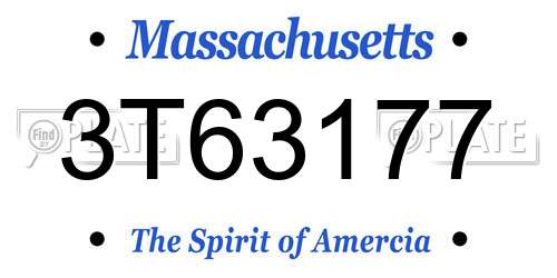 3T63177 Massachusetts License Plate