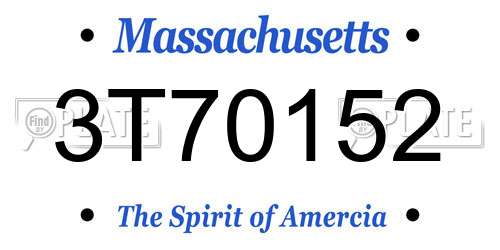 3T70152 Massachusetts License Plate