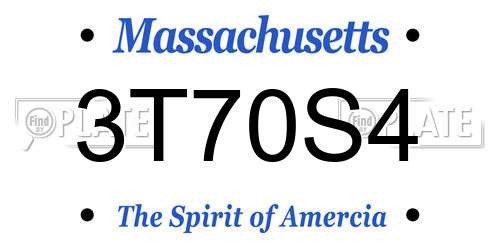 3T70S4 Massachusetts License Plate