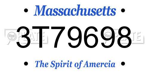 3T79698 Massachusetts License Plate