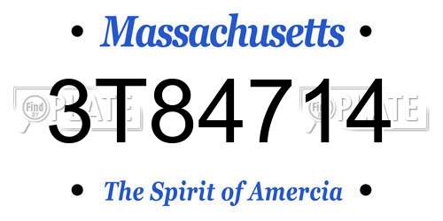 3T84714 Massachusetts License Plate