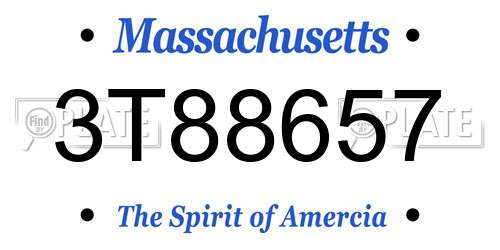 3T88657 Massachusetts License Plate