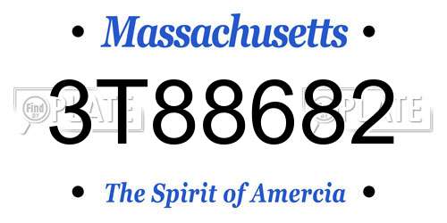 3T88682 Massachusetts License Plate