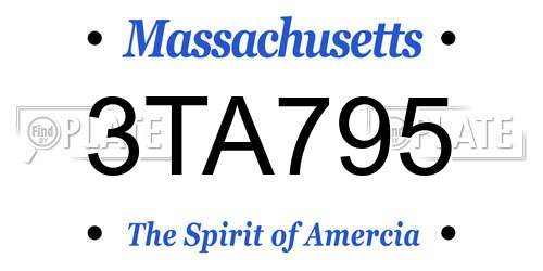 3TA795 Massachusetts License Plate