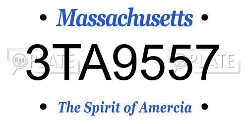 3TA9557 Massachusetts License Plate