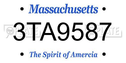 3TA9587 Massachusetts License Plate