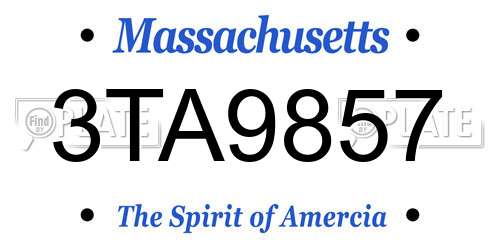 3TA9857 Massachusetts License Plate