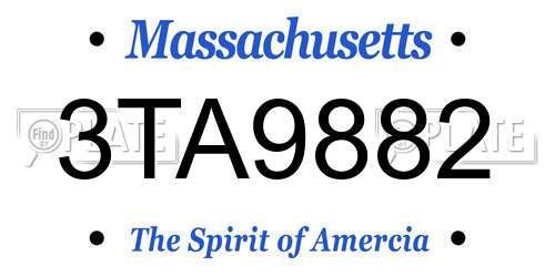 3TA9882 Massachusetts License Plate
