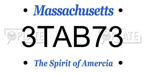 3TAB73 Massachusetts License Plate