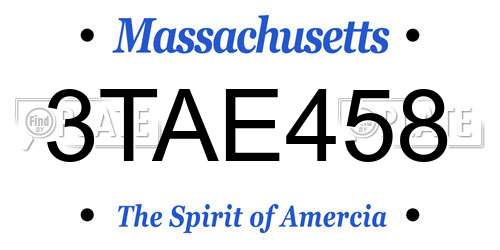 3TAE458 Massachusetts License Plate