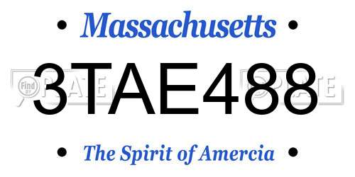 3TAE488 Massachusetts License Plate