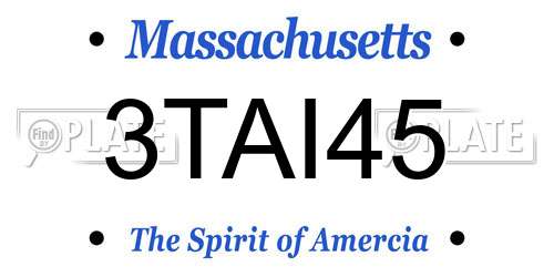 3TAI45 Massachusetts License Plate