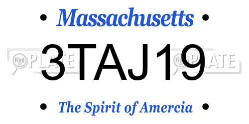 3TAJ19 Massachusetts License Plate