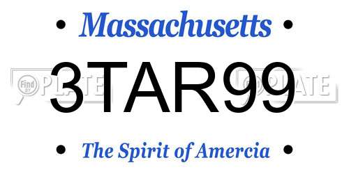3TAR99 Massachusetts License Plate