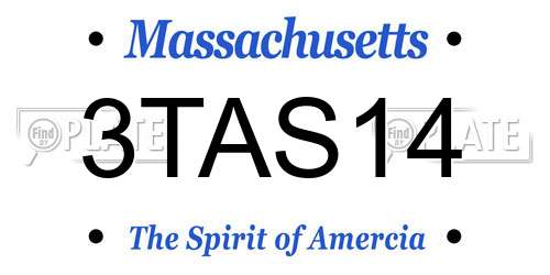 3TAS14 Massachusetts License Plate